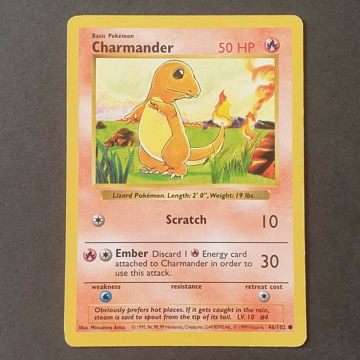 👥 SHADOWLESS CHARMANDER 46/102 BASE SET POKEMON TRADING CARD WOTC