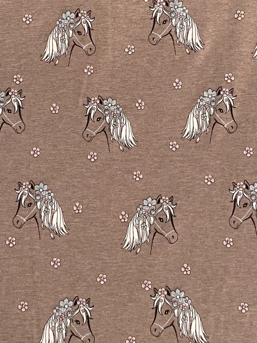 Baumwollstoff Kinderstoff Pferde Baumwolle Jersey Stoff