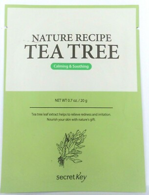 Secret Key Nature Recipe Tea Tree Calming Face Mask 1 sheet New