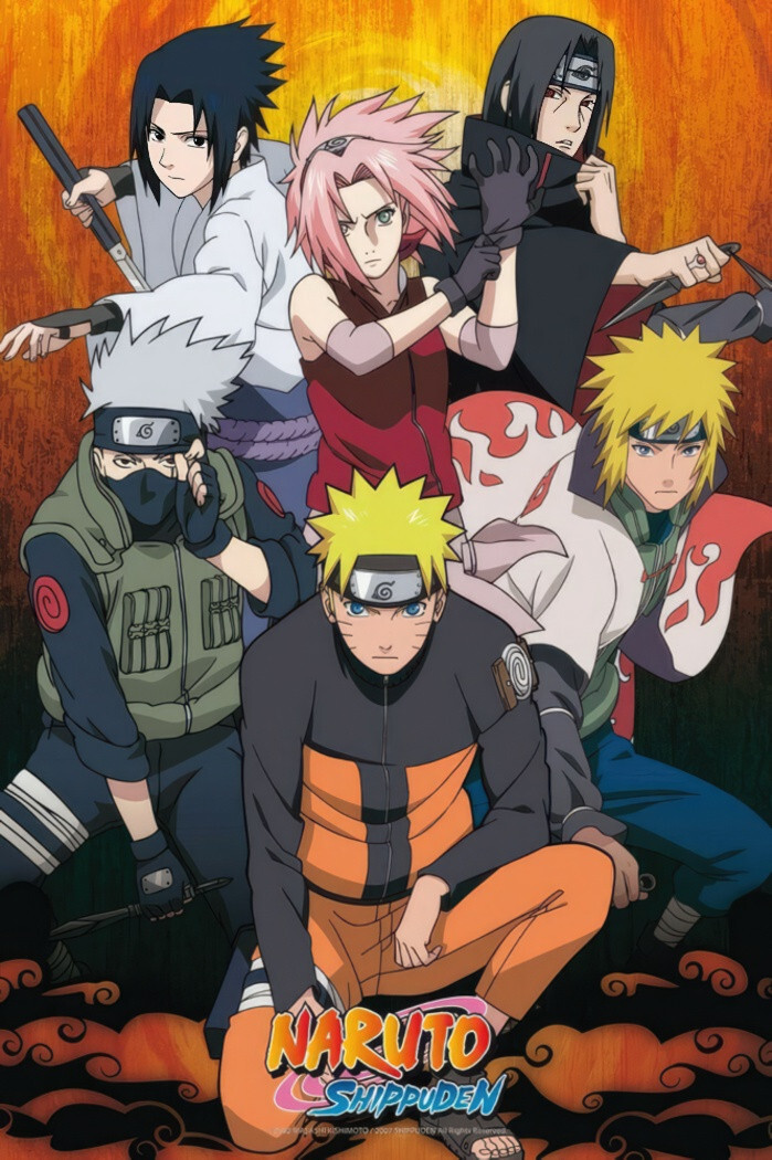Naruto Shippuden - Anime TV Show Poster (Naruto & Friends) (Size: 24