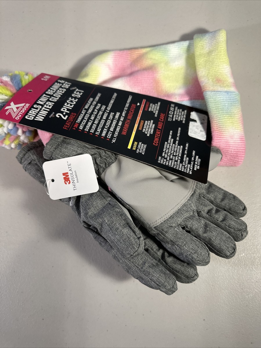 ZX OUTDOOR Girls Beanie & Gloves Set 2-Piece Size S/M | eBay