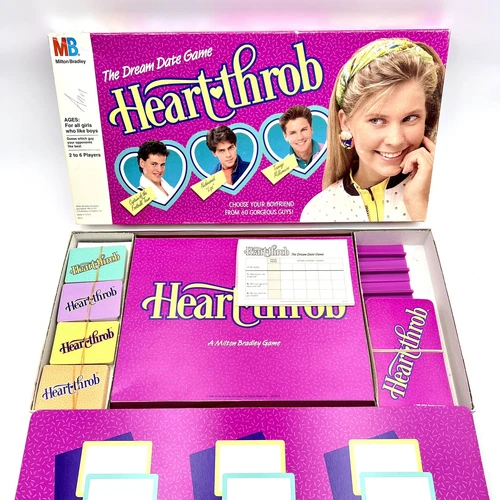 Vintage 1988 Heart-Throb Dream Date Board Game Milton Bradley 100% COMPLETE