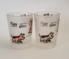 LOT OF 2 VINTAGE DRUNK PIGGY SHOT GLASS 3 OZ.🐷