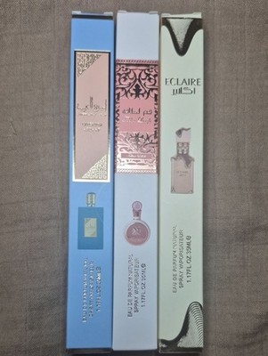 Lattafa Eclaire Perfume 3pc Arabian Fragrance Sprays Fakhar Ameerat Al Arab