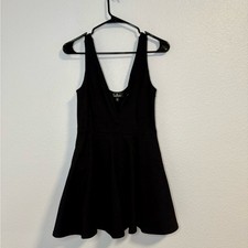 Lulus Skater Mini Dress Black Size M