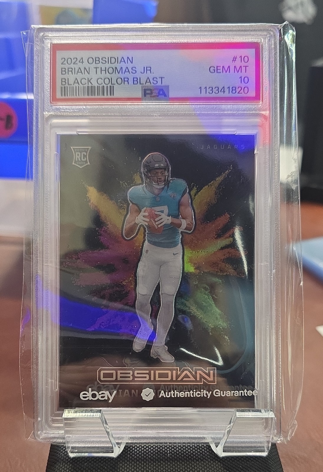 2024 Panini Obsidian Black Color Blast Brian Thomas Jr. #10 (RC) PSA GEM MINT 10