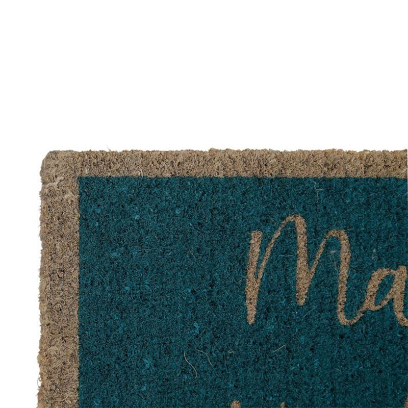 Paillasson vacances bleu 73x43 cm en fibre coco naturelle