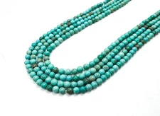 🔹 Natural Turquoise Beads – 3mm Round Smooth Genuine Blue-Green Gemstone RN128