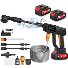 Akku Hochdruckreiniger 21V 6in1 Automobiler Druckreiniger Spritzpistole 2x Akku