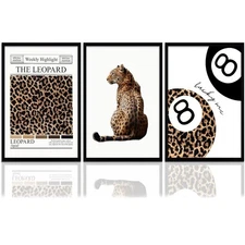 3-Piece Framed Leopard Wall Art Set – 16x24" | Modern Luxe Decor