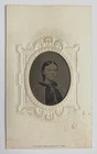 ORIGINAL! CIVIL WAR ERA WOMAN CARTOUCHE CARD TINTYPE 1865 PHOTO