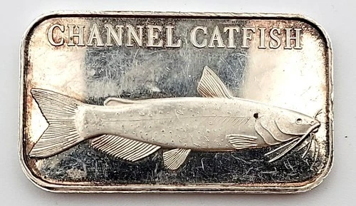 CHANNEL CATFISH .999 Fine Silver Ingot, 1 ozt bar