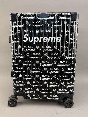 Tomas Maier x Supreme NYC Black Monogram Box Logo 20'' Carry-On Suitcase Limited
