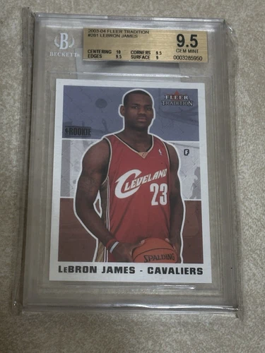 LeBron James 2003-04 Fleer Tradition Rookie Card RC #261 BGS 9.5 w/10
