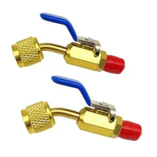 A2L R-32 R-454B Refrigerant Adapter, 1/4" Female Flare x 1/4" Male Flare Ball 