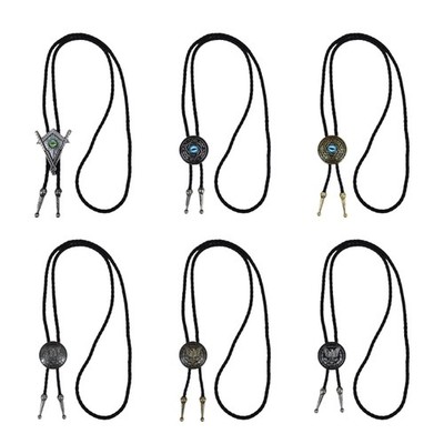 Tribal Design Bolo Tie Necklace in Faux Leather for Fashion Enthusiasts Unisex