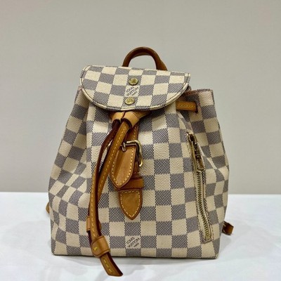 Rank A! Auth LOUIS VUITTON Damier Azur Sperone BB N44026 Backpack