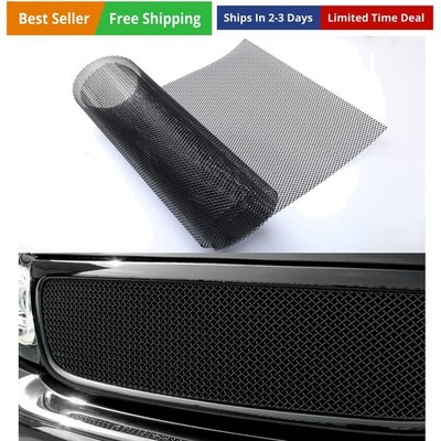 47''X16'' Universal Black Metal Mesh: Aluminum Alloy 3 x 6mm Rhombic Hole Car G...