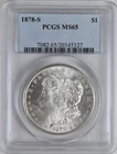 1878-S MORGAN DOLLAR S$1 PCGS MS 65