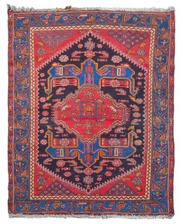 Genuine Hand Knotted Antique Tribal Hamidoun Wool Area Rug 6 x 4 Ft