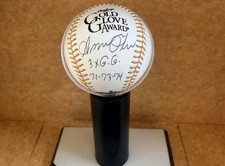 AMOS OTIS 3X GG 71-73-74 SIGNED GOLD GLOVE BASEBALL BECKETT AUTH