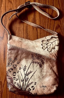 Jaya Leather Crossbody Purse Handbag Hand Painted Artisan Made In India Soft Vtg