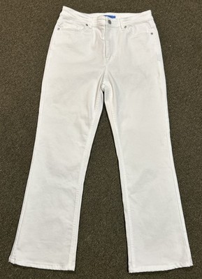 J McLaughlin Womens Denim Jeans 6 Straight Leg Stretch White Coastal Preppy