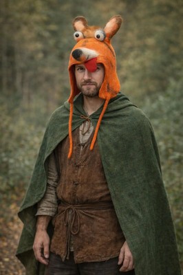 Fuchs Hut Handarbeit Filz Tier Hut Cosplay Wikinger Saunahut Unisex