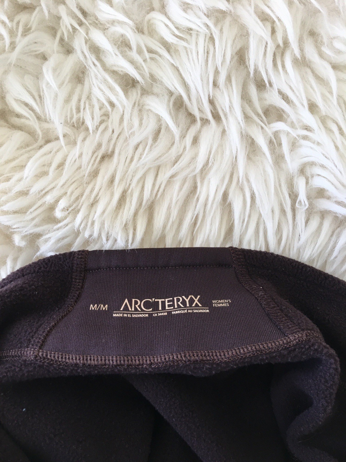 ARC'TERYX POLARTEC MARRONE 1 4 ZIP PILE FODERATO PULLOVER GIACCA TAGLIA DONNA M