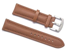 20mm 22mm 24mm Brown Genuine Leather Replacement Men's Watch Band Strap