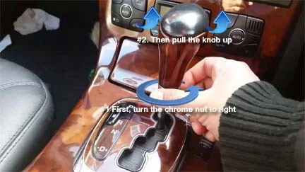 CLK320 CLK55 CLK430 CLK500 Shift Knob Handle Leather Burlwood Automatic Gear - Image 4 of 4