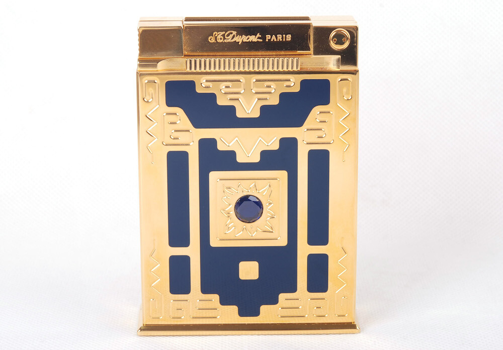 S.T.Dupont 1998 Nuevo Mundo Limited Edition Gilt Table Lighter in