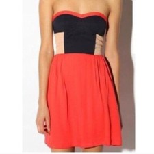 Urban Outfitters Sparkle & Fade dress strapless color block Small