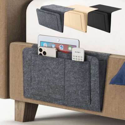 Felt Bedside Storage Bag with Pockets Convinient Bed Sofa Desk Hanging Organizer