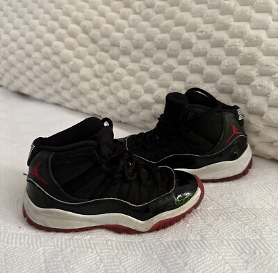 Nike Air Jordan 11 Size 12C Retro Black Red PS Bred 378039-061 Athletic  Sneaker