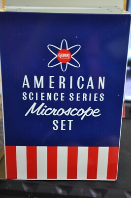 1959 Gilbert American Science Series Microscope Set In Metal Carrying Case
