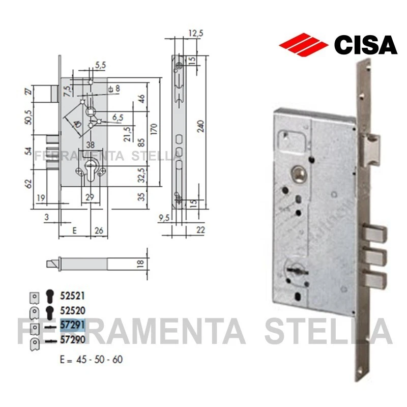 Serrure Porte Blindée Essety - Double Carte / Double Mappe - 5 Clés Fournies + 1 Clé Chantier