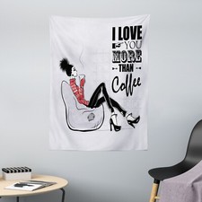 Saying Microfiber Tapestry I Love You More than Coffee