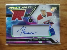 2020 21 Upper Deck SPx Jake Evans Rookie Jersey Auto /349 #JE CANADIENS!