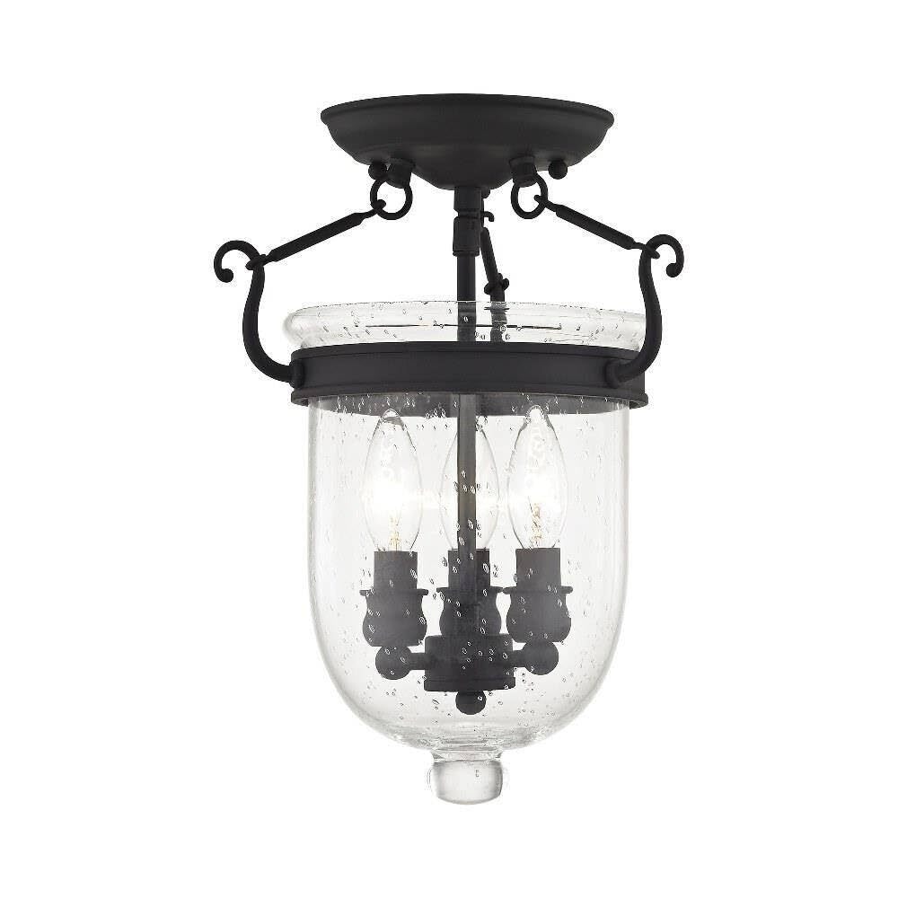 Livex Lighting Jefferson 3-Light Black Ceiling Mount 5081-04