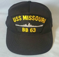 USS MISSOURI BB-63 US NAVY SHIP HAT SNAPBACK CAP MADE IN USA ACTIVE RETIRED BB63