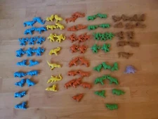 VTG 1980's Lot Of 75 Small  Toy Rubber Animal Figures DIENER