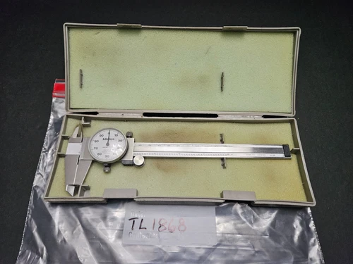 MITUTOYO #505-637-50 6" SHOCK PROOF DIAL CALIPER W/CASE BRAZIL (TL1868)