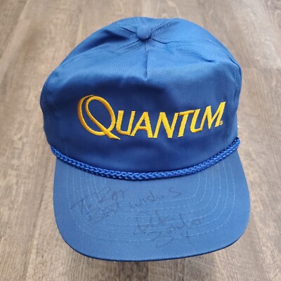 Vintage Quantum Fishing Snapback Hat Cap Blue Made In USA