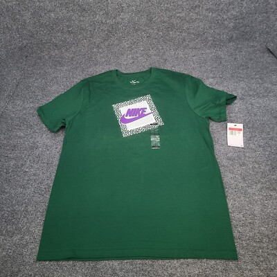#ad #ad Nike Shirt Mens Large Green Purple Futura White Box Sportswear Cotton New Tee 61 $24.99