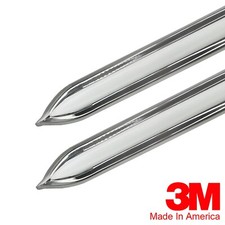 Vintage Style 78 White Chrome Side Body Trim Molding - Formed Pointed Ends