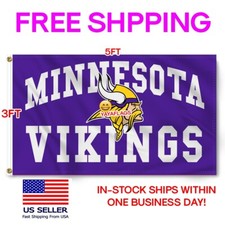 Bandera de los Minnesota Vikings 3x5 pies campeones de fútbol americano hombre cueva bandera