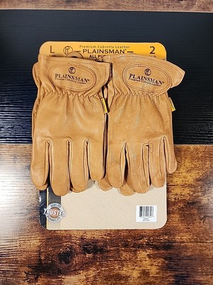 Plainsman Premium Cabretta Brown Leather Gloves - 2 Pairs L, Durable and Stylish