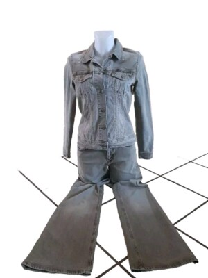 4 WARDS Jeans Jacke mit passender Hose 36/ 38 grau stretch