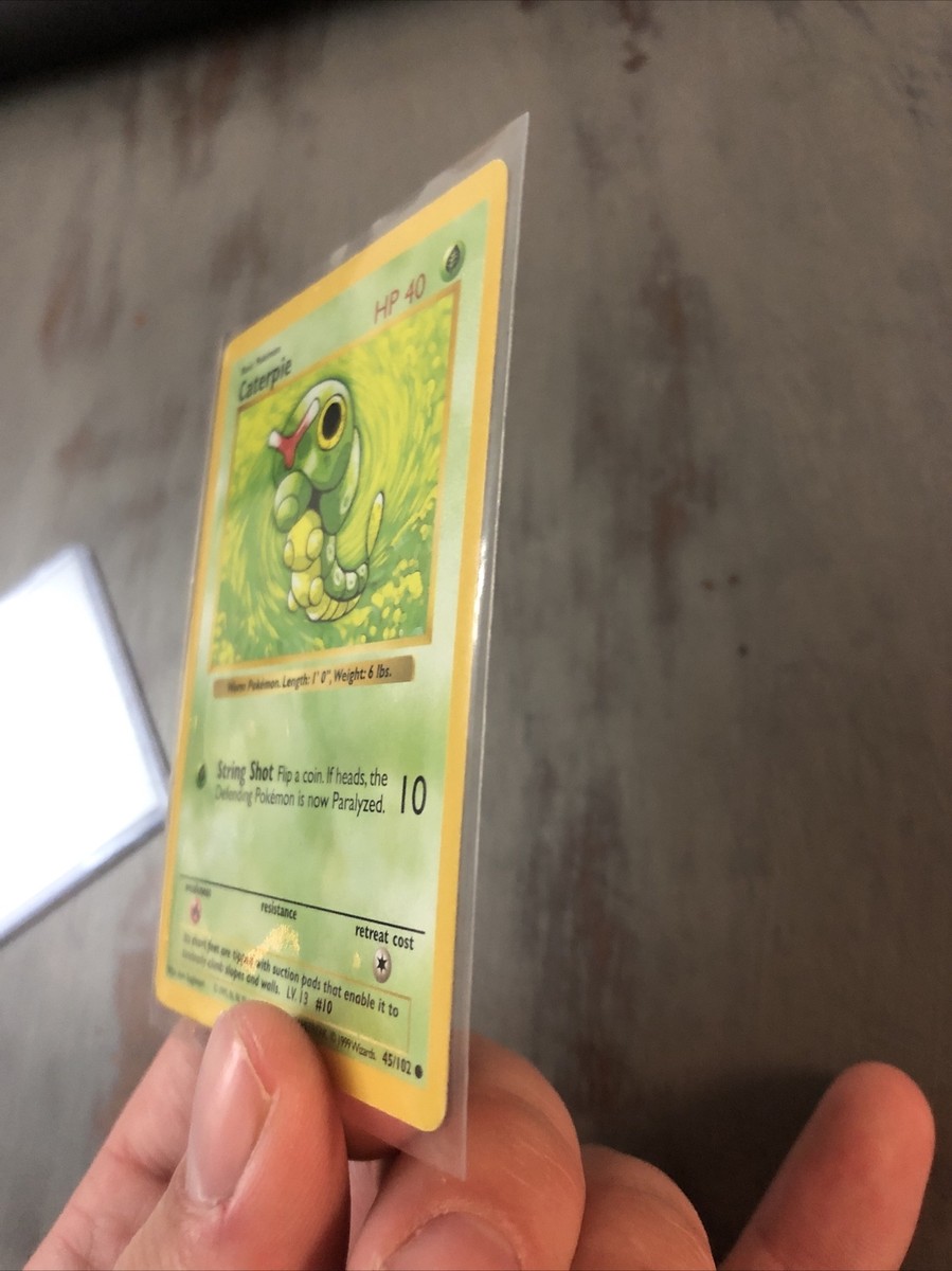 Pokemon Caterpie Hp Error-Shadowless Base Set-45/102-LP | eBay